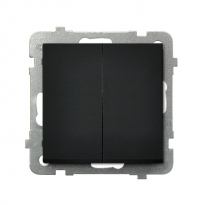 ŁĄCZNIK ŚWIECZNIKOWY ZACISKI AUTOMATYCZNE 16AX 250V IP20 CZARNY METALIK SONATA - OSPEL - ŁP-2R/m/33