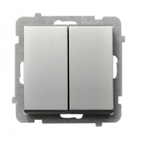 ŁĄCZNIK ŚWIECZNIKOWY ZACISKI AUTOMATYCZNE 16AX 250V IP20 SREBRNY MAT SONATA - OSPEL - ŁP-2R/m/38