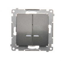 ŁĄCZNIK ŚWIECZNIKOWY Z PODŚWIETLENIEM LED DO WERSJI IP44 ZACISKI AUTOMATYCZNE 10AX 250V ANTRACYT SIMON 54 - KONTAKT SIMON - DW5BL.01/48