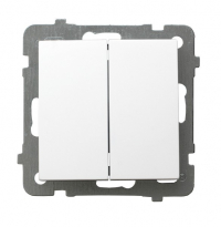 ŁĄCZNIK SCHODOWY PODWÓJNY ZACISKI ŚRUBOWE 10AX 250V IP20 BIAŁY AS - OSPEL - ŁP-10G/m/00