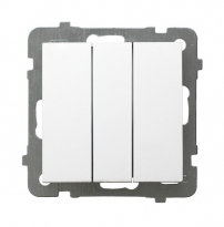 ŁĄCZNIK POTRÓJNY ZACISKI ŚRUBOWE 10AX 250V IP20 BIAŁY AS - OSPEL - ŁP-13G/m/00
