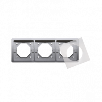 Ramka 3-krotna do wersji bryzgoszczelnej IP44 z kompletem uszczelek; stal inox - KONTAKT SIMON - BMR3B/21
