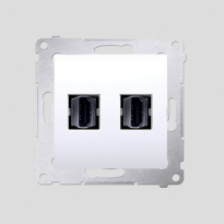 Gniazdo HDMI podwójne (moduł); biały - KONTAKT SIMON - DGHDMI2.01/11
