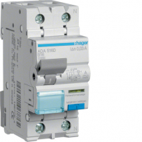 WYŁĄCZNIK RÓŻNICOWY Z CZŁONEM NADPRĄDOWYM 1-POLOWY Z TOREM NEUTRALNYM 10KA B 16A/30MA TYP A RCBO  - HAGER - ADA516D