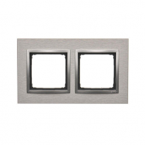 Ramka 2-krotna Nature-Metal, INOX KLASYCZNY, IP20/IP44* (*IP44-należy zastosować zestaw uszczelek DUN2) - KONTAKT SIMON - DRN2/77