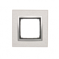 Ramka 1-krotna Nature-Metal, INOX KLASYCZNY, IP20/IP44* (*IP44-należy zastosować uszczelkę ramki DUN1) - KONTAKT SIMON - DRN1/77