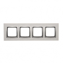 Ramka 4-krotna Nature-Metal, INOX KLASYCZNY, IP20/IP44* (*IP44-należy zastosować zestaw uszczelek DUN4) - KONTAKT SIMON - DRN4/77