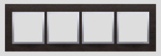 Ramka 4-krotna Nature-Metal, INOX YIN, IP20/IP44* (*IP44-należy zastosować zestaw uszczelek DUN4) - KONTAKT SIMON - DRN4/78