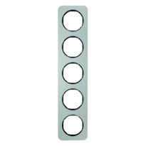RAMKA PIĘCIOKROTNA ALUMINIUM/CZARNY R.1 - HAGER - 10152184