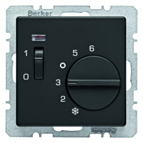 REGULATOR TEMPERATURY POMIESZCZENIA ZE STYKIEM ROZWIERNYM ANTRACYT AKSAMIT Q.1/Q.3  - HAGER - 20306086
