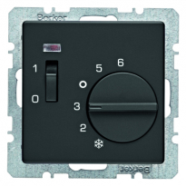 REGULATOR TEMPERATURY POMIESZCZENIA 24V STYK ROZWIERNY ANTRACYT AKSAMIT Q.1/Q.3  - HAGER - 20316086