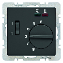 REGULATOR TEMPERATURY PODŁOGI ZE STYKIEM ZWIERNYM ANTRACYT AKSAMIT Q.1/Q.3  - HAGER - 20346086
