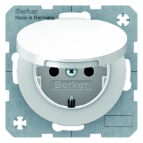 GNIAZDO SCHUKO Z POKRYWĄ BIAŁY POŁYSK R.1/R.3 - HAGER - 47512089