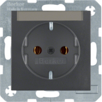 GNIAZDO SCHUKO Z POLEM OPISOWYM ANTRACYT B.3/B.7 - HAGER - 47501606