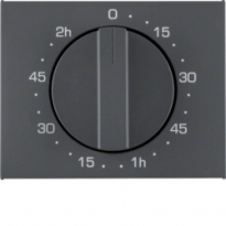ELEMENT CENTRALNY Z POKRĘTŁEM REGULACYJNYM DO MECHANICZNEGO ZEGARA ANTRACYT MAT LAKIEROWANY K.1 - HAGER - 16357106