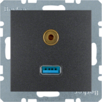 GNIAZDO USB / 3.5 MM AUDIO ANTRACYT MAT B.KWADRAT/B.3/B.7 - HAGER - 3315391606