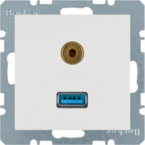 GNIAZDO USB / 3.5 MM AUDIO BIAŁY MAT S.1/B.3/B.7  - HAGER - 3315391909