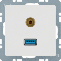 GNIAZDO USB AUDIO 3,5MM BIAŁY AKSAMIT Q.1 - HAGER - 3315396089