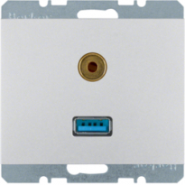 GNIAZDO USB/3.5 MM AUDIO ALU K.5 - HAGER - 3315397003
