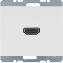 GNIAZDO HDMI Z PRZYŁĄCZEM 90° BIAŁY POŁYSK K.1 - HAGER - 3315437009