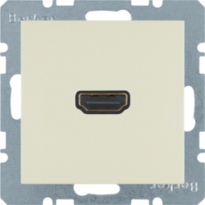 GNIAZDO HDMI Z PRZYŁĄCZEM 90° KREMOWY POŁYSK S.1 - HAGER - 3315438982