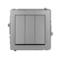 DECO Mechanizm łącznika potrójnego srebrny metalik - KARLIK - 7DWP-7