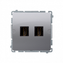 Gniazdo HDMI podwójne (moduł); stal inox - KONTAKT SIMON - BMGHDMI2.01/21