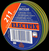 TAŚMA ELEKTROIZOLACYJNA 19X20 ŻÓŁTO-ZIELONA ELECTRIX 211 - ANTICOR - PE-2112000-0019020