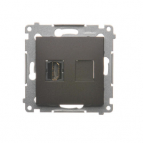 Gniazdo HDMI (moduł); brąz mat - KONTAKT SIMON - DGHDMI.01/46