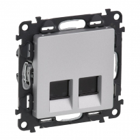 GNIAZDO 2XRJ45 KAT.6 UTP ALUMINIUM VALENA LIFE - LEGRAND - 753343