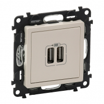 ŁADOWARKA PODWÓJNA USB KREMOWY VALENA LIFE - LEGRAND - 753212