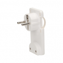 WTYCZKA KĄTOWA PŁASKA Z UCHWYTEM 16A 250V 2P+Z BIAŁA - ORNO - OR-AE-1311/W