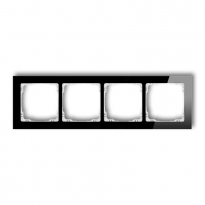 DECO Ramka uniwersalna 4-krotna - efekt szkła (ramka: czarna; spód: biały) - KARLIK - 12-0-DRS-4