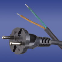 PRZEWÓD PRZYŁĄCZENIOWY 1,5M W-6 H05PR-F (GUMA) SPZ 2X1 CZARNY WTYCZKA PROSTA  - ELEKTROPLAST OPATÓWEK - 51.911