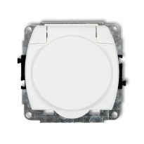 Mechanizm gniazda bryzgoszczelnego 2P+Z SCHUKO (klapka biała) - KARLIK - GPB-1s