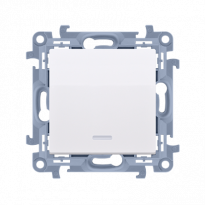 Przycisk bez piktogramu z podświetleniem LED (moduł) 10AX, 250V~, zaciski śrubowe; biały - KONTAKT SIMON - CP1L.01/11