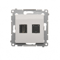 GNIAZDO HDMI + RJ45 KAT.6 BIAŁY SIMON 54 - KONTAKT SIMON - DGHRJ45.01/11