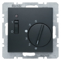REGULATOR TEMPERATURY POMIESZCZENIA 24V Z ZESTYKIEM ZWIERNYM ELEMENTEM CENTRALNYM I ŁĄCZNIKIEM ANTRACYT B.KWADRAT/B.3/B.7 - HAGER - 20311606