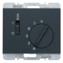 REGULATOR TEMPERATURY POMIESZCZENIA 24V Z ZESTYKIEM ZWIERNYM ELEMENTEM CENTRALNYM I ŁĄCZNIKIEM ANTRACYT MAT K.1 - HAGER - 20317106