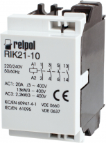 STYCZNIK INSTALACYJNY 3 BIEGUNY STYKI 3NO STYK POMOCNICZY 1NO STEROWANIE 230V RIK21-01-230 - RELPOL - 2608209