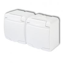 GNIAZDO PODW. Z/U SCHUKO BIAŁY (KLAPKA BIAŁA) IP44 16A 250V - KARLIK - GHE-2s