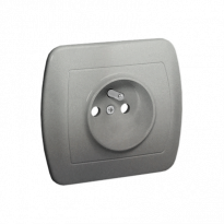 GNIAZDO POJEDYNCZE Z UZIEMIENIEM 2P+Z ZACISKI ŚRUBOWE 16A 250V IP20 ALUMINIUM AKORD - KONTAKT SIMON - AGZ1E/26