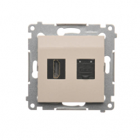 Gniazdo HDMI + RJ45 kat.6. (moduł); kremowy - KONTAKT SIMON - DGHRJ45.01/41