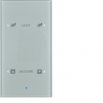 SENSOR SZKLANY DOTYKOWY PODWÓJNY KONFIGUROWALNY SZKŁO ALU TS - HAGER - 75142134