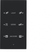 SENSOR SZKLANY DOTYKOWY POTRÓJNY KONFIGUROWALNY SZKŁO CZARNE TS  - HAGER - 75143935