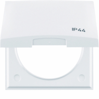 RAMKA Z POKRYWĄ I NADRUKIEM "IP44" BIAŁY POŁYSK INTEGRO  - HAGER - 818282599