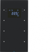 SENSOR DOTYKOWY POTRÓJNY Z REGULATOREM TEMPERATURY CZARNY SZKŁO R.3 - HAGER - 75643055