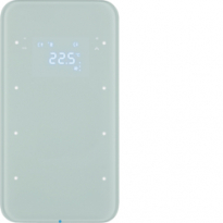 SENSOR DOTYKOWY POTRÓJNY Z REGULATOREM TEMPERATURY BIAŁY SZKŁO R.1  - HAGER - 75643060