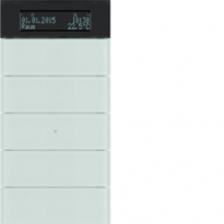 PRZYCISK PIĘCIOKROTNY Z REGULATOREM TEMPERATURY I WYŚWIETLACZEM SZKŁO BIAŁE B.IQ  - HAGER - 75665590