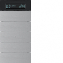 PRZYCISK PIĘCIOKROTNY Z REGULATOREM TEMPERATURY I WYŚWIETLACZEM ALUMINIUM B.IQ  - HAGER - 75665594